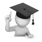 attention! Graduate points finger up. image with a work path